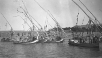 Photograph of fellucas on the Nile.